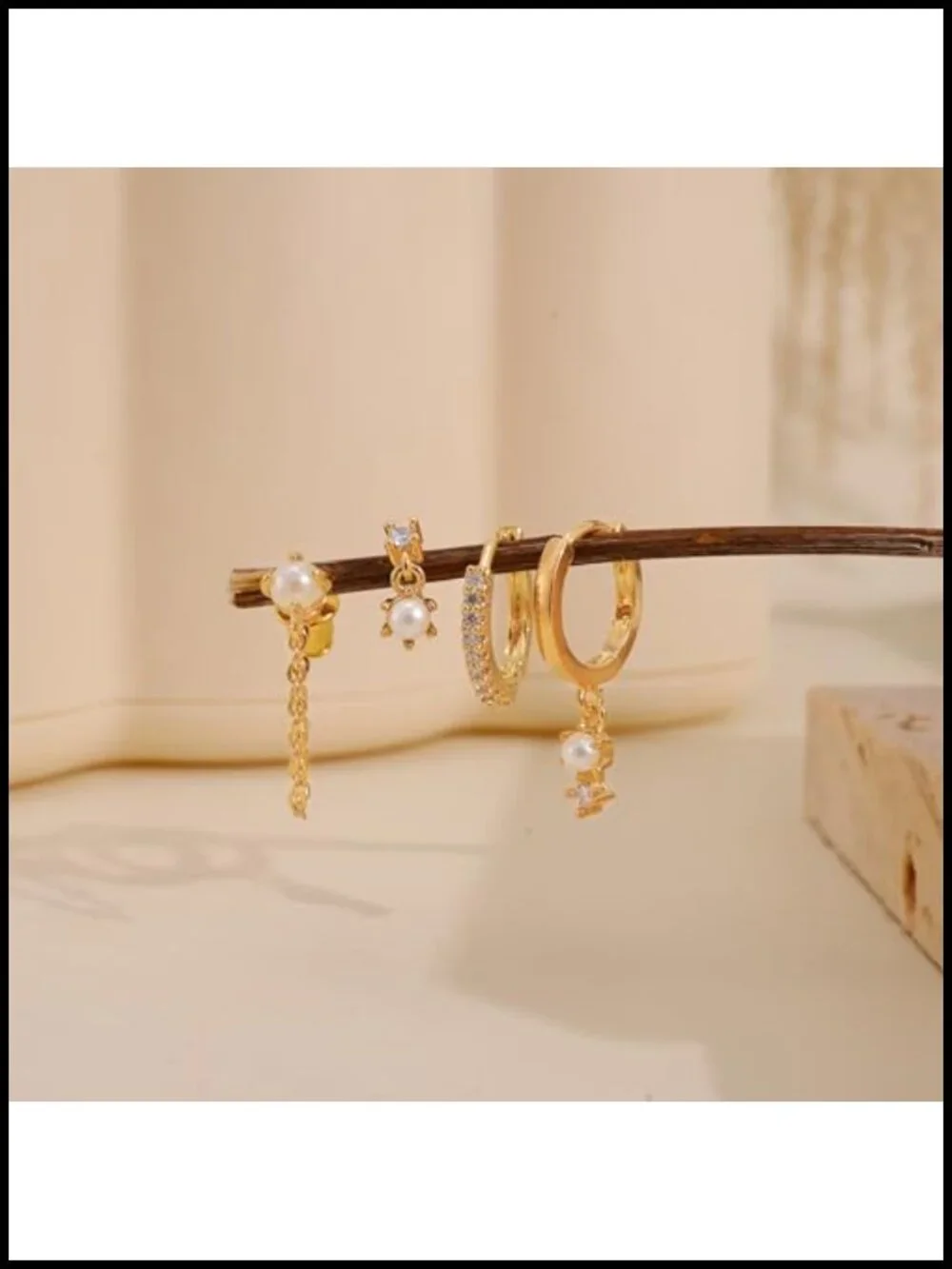 Dainty Gold Plated Huggie Hoop & Stud Earring Set, Hypoallergenic CZ Earrings